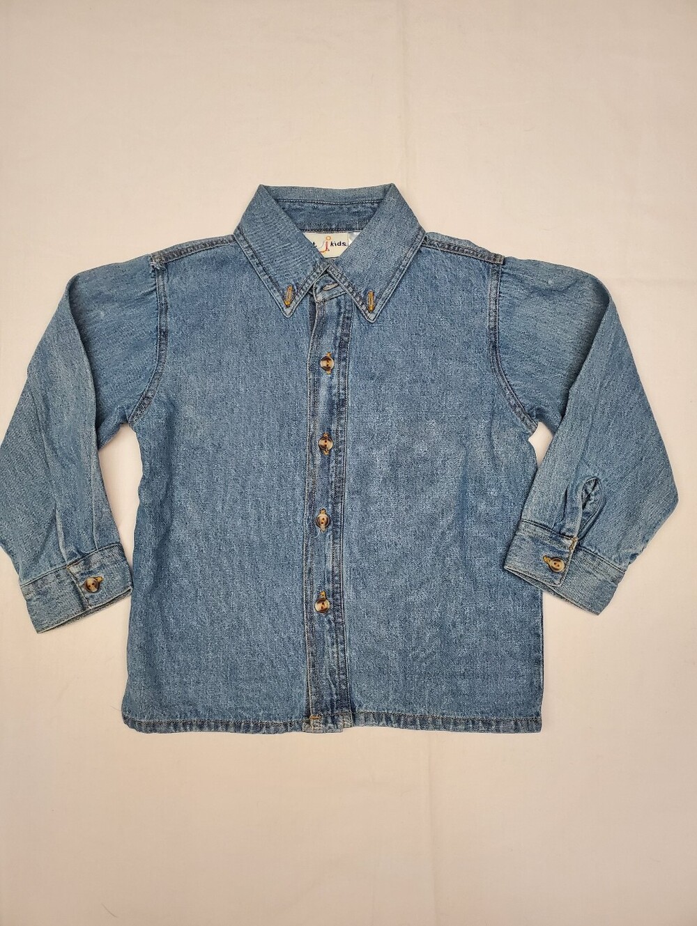Vintage B.T. Kids Denim Button Down Shirt Kids Size Medium Western Style 90s